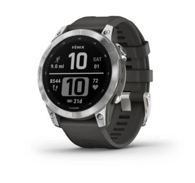 Фото 1 — Умные часы Garmin Fenix 7 47mm Standard Edition Silver with Graphite Band