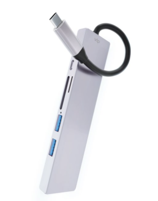 Фото 1 — Адаптер "vlp" USB-C Multiport Hub 6 в 1 Серебро