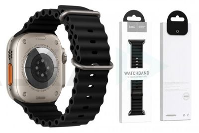 Фото 1 — Ремешок HOCO iWatch WA12 Original Marine Silicone 42/44/45/49 мм силикон (черный)