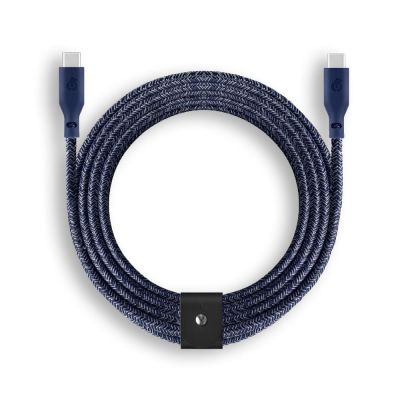 Фото 1 — Кабель зарядный uBear Trend Cable USB C - USB C, 140W, 2,4м, синий