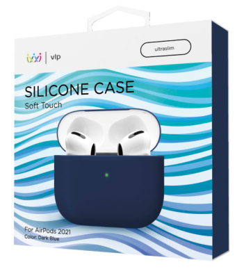 Фото 1 — Чехол силиконовый "vlp" Soft Touch Apple AirPods 3, темно-синий