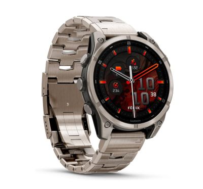 Фото 1 — Умные часы Garmin FENIX 8 43mm, Sapphire AMOLED, Titanium, светло-серый, титановый ремешок