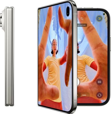 Apple iPhone Duo 256 ГБ, Star White — вид сбоку и внешний экран