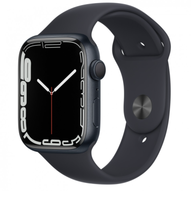 Фото 1 — Apple Watch Series 7 45 мм Тёмная ночь, спортивный ремешок цвета тёмная ночь