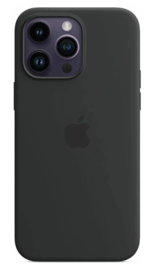 Фото 1 — Силиконовый чехол для iPhone 14 Pro Max "Silicone Case" с магнитным кольцом (черный)