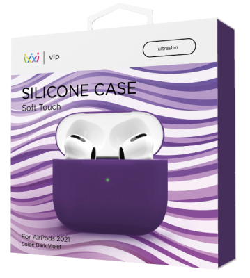 Фото 2 — Чехол силиконовый "vlp" Soft Touch Apple AirPods 3, тёмно-фиолетовый